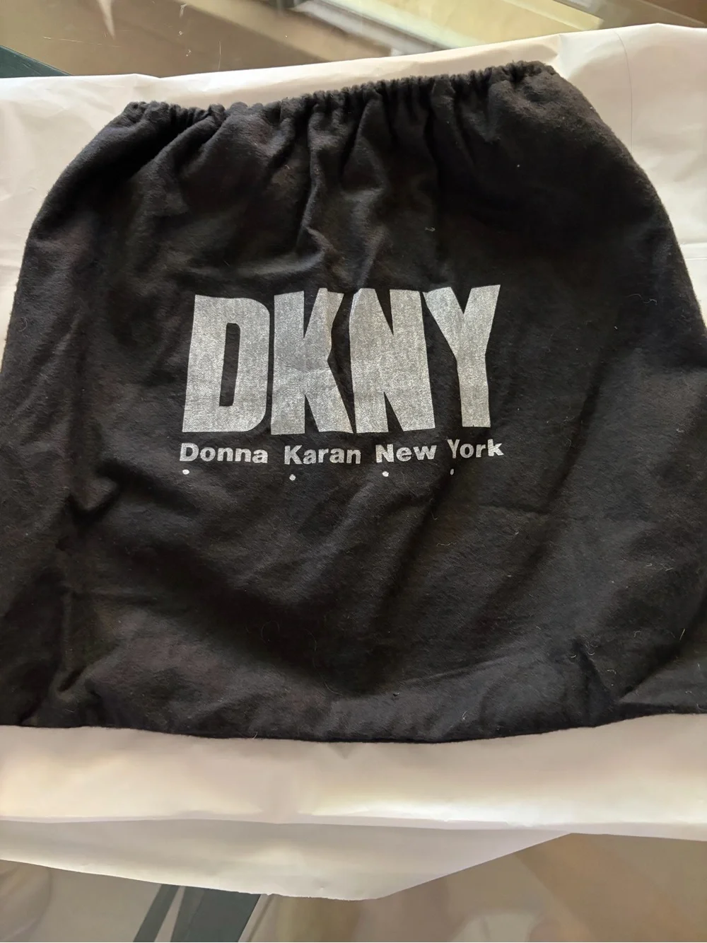 DKNY Black Jacquard Logo Shoulder Bag with Leather Trim